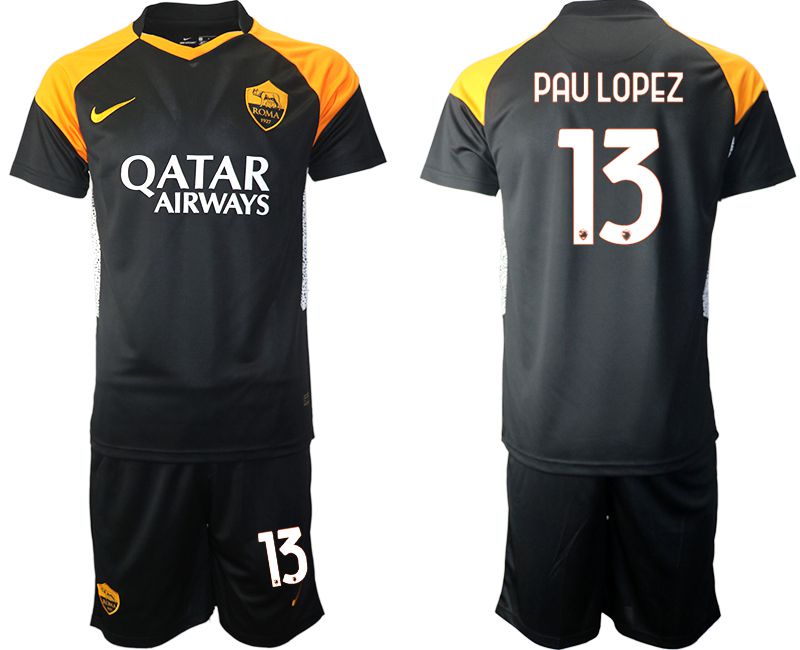 Men 2020-2021 club Rome away #13 black Soccer Jerseys